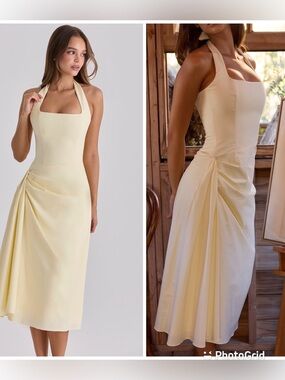 anja ivory satin corset dress Clothing : Midi Dresses : 'Anja' Ivory Satin Corset Dress